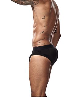 Эластичные брифы из хлопка с push up черного цвета JOCKMAIL RTJM4021-2